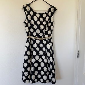 Eliza J size 8 Fit and Flare polka Dot Dress